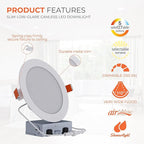 HALO HLB 6 inch LED Recessed Lighting Canless Dimmable Wet Location Selectable Lumens and Selectable Color 27/30/35/40/5000K 4-Pack Indoor Outdoor Soffit Ceiling Lights HLB6LSFS5-4PK