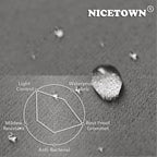 NICETOWN Patio Outdoor Curtain 120" Extra Wide Waterproof for Porch, Grommet Vertical Blinds Blackout Divider Drape for Outside Balcony/Lounge, Grey, 1 Panel, 108" Long
