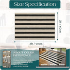 Outdoor Rug in Black and White Stripes, 2 x 3 ft Polyester