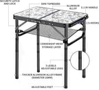 Outdoor Side Table, Portable 3 Adjustable Height Small Outdoor Folding Table, Aluminum Foldable Patio Side Tables for Outside Indoor, Plant Stand Coffee End Table for Pool, Porch,Garden, Balcony