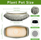 Bonsai Pots 18 Inch - Ceramic Succulent Pots, Large Bonsai Planter for Indoor Outdoor Plants, Decorative Plant Pot with Drainage Hole, Ceramic Flower Pot, House Decor, Plant Lover Gifts, Grey