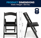 Flash Furniture Hercules Series Folding Chair - Black Resin - 2 Pack 800LB Weight Capacity Comfortable Event Chair - Light Weight Folding Chair
