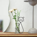 Terrarium Propagation Station, Cat Design, Glass and Iron