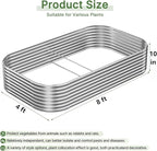 3 PCS 8x4ft Galvanized Raised Garden Bed Outdoor, Metal Garden Bed for Vegetables, Above Ground Garden Box for Flower, Steel Raised Beds for Gardening