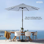 Tempera Patio Market Outdoor Table Umbrella with Auto Tilt and Crank, Large Sun Umbrella with Sturdy Pole & Fade Resistant Canopy, Easy to Set