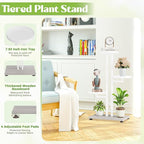 iDavosic.ly 3 Tier Plant Stand Indoor Outdoor, Tiered Corner Multiple Flower Pot Holder Shelf, Metal 28 Inch Tall Display Rack for Patio Porch Living Room Garden Balcony Bedroom, White