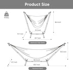 SUNCREAT 2-in-1 Hammocks Convertible Portable Double Hammock with Stand, Outdoor Hammock with Stand Included, Patented, Natural