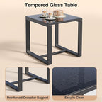 3 Pieces Patio Furniture Set Rocking Bistro Set, Outdoor Patio Furniture Set with Coffee Table for Garden Balcony Backyard Poolside (Black Cushion)