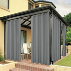 BONZER Outdoor Curtains for Patio Water Resistant Heavy Privacy Light Filtering Grommet Outside Curtains for Porch, Pergola, Gazebo, 1 Panel, 84W x 108L inch, Grey