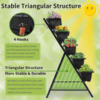 Homdox 2 Pack Vertical Garden Bed, 5 Tiers Vertical Raised Garden Planter, 23 * 26 * 45Inch Outdoor Garden Raised Bed with 4 Hooks, Vegetable Flower Planter Raised Stand for Garden Patio Yard, Black