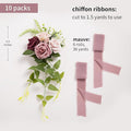 Artificial Flowers Set of 10 Mauve Rose Pew Decorations, 5.5-Inch