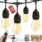 String Lights, 50 FT Outdoor LED Set with 32 Bulbs and Remote