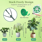 6 Pack Stackable Plant Support Stakes, 43inch Climbing Plant Sticks Structures for Monstera with Garden Ties, Durable Alternative to Moss Pole for Indoor Outdoor Plants