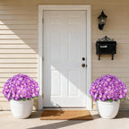 Artificial Geraniums Flowers for Outdoors, 6 Bundles Realistic Silk Fake Geranium, UV Resistant Faux Plants for Hanging Baskets, Window Boxes, Planters - Porch, Patio, Garden Decor(Purple)