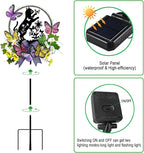 Cat Solar Lights Outdoor Garden,Silhouette Cat with Butterflies Waterproof Garden Stake for Yard, Lawn,Best Gifts for Women