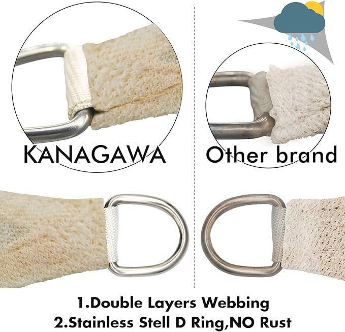 KANAGAWA 12'X18' Cream Custom Size Sun Shade Sail Rectangle UV Block Canopy Cover for Patio Backyard Lawn Garden Outdoor (Customized Available)
