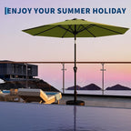 Garvee 9FT Patio Umbrella - Outdoor Table Umbrella with Smooth Crank Lift, Push Button Tilt and 8 Sturdy Ribs - Market Umbrella UV Protection Waterproof for Pool, Deck, Yard, Garden -Apple Green