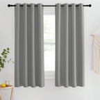 NICETOWN Blackout Bedroom Curtain 63 inches Long - Grommet Thermal Curtain Room Darkening Window Treatment Light Blocking Drape for Living Room (Silver Grey, 1 Panel, W46 x L63)