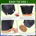 Plant Pots, Flower Pots for Indoor/Outdoor Plants, Self Watering Plastic Planters Pots with Drainage Holes, Saucer & Reservoir, Decorative Nursery Planting Pots(10 Inch Set of 4) (Black)