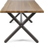 Christopher Knight Home Sanibel Outdoor Acacia Wood Coffee Table, Teak Finish / Rustic Metal,Black and Brown