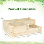 Giantex Raised Garden Bed, Wood Planter Box for Vegetables Flowers Fruit Herb, Easy Assembly, Garden Box Container for Backyard, Patio, Balcony (43" Lx35 Wx14.5 H)