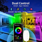 KSIPZE Outdoor LED Rope Lights,IP68 Waterproof Outside Led Lights with Smart App,Music Sync RGB Exterior Led Strip Lights for Roof，Balcony,Deck,Pool (40ft)