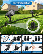 ZZXX 3W Low Voltage Landscape Lighting with Connectors LED Landscape Spotlights Waterproof Low Voltage Landscape Lights 2700K Warm White Spot Lights Outdoor for Tree Garden Yard Pathway, 4 Pack