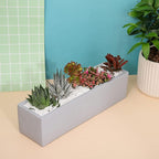 15 Inch Grey Rectangular Cement Planter Concrete Succulent Planter Windowsill Box