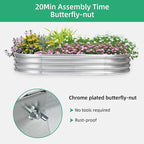 6×3×1 ft Raised Garden Bed, Easy Assembly Galvanized Planter Box for Vegetables, Flowers & Herbs