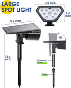Biling Solar Spot Lights Outdoor, Bright 700 Lumen Solar Outdoor Lights IP67 Waterproof Adjustable Landscape Spotlights for House Tree Patio Pathway Yard Garden Driveway - Warm White(4 Pack)