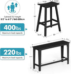 Ciokea 3 Pcs Outdoor Bar Height Table and Stools Set, 60" Extra Long Rectangle High Top Table and 2 Backless Bar Stools, Heavy-Duty All-Weather HDPE Patio Bar Set for Backyard Balcony Deck, Black