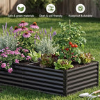 COMHOMA Galvanized Raised Garden Bed,Large Metal Planter Box for Outdoor Vegetables,Corrugated Steel Herbed Plants Container,Extra Deep Gardeners Kits with Open Bottom (1, 6x3x2FT)