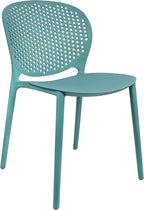 2xhome Set of 2 Patio Dining Chairs | Modern Stackable Outdoor Pool Side Chair | Weather Resistant Plastic for Yard, Porch, Balcony, Kitchen, Teal