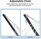 SUPERJARE Hammock with Stand, 2 Person Heavy Duty Hammock Frame, Detachable Pillow & Strong Curved-Bar & Portable Carrying Bag, Perfect for Outdoor & Indoor - Gray