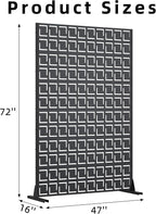 Casaphoria 72" H x 47" W Metal Privacy Screen, Outdoor Freestanding Decorative Divider for Patio, Deck, Balcony, and Garden with Stable Base, Black-Frederick