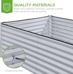 Best Choice Products 8x4x2ft Outdoor Metal Raised Garden Bed, Deep Root Planter Box for Vegetables, Herbs & Flowers, 478-Gallon Capacity, 100% Non Toxic Materials - Moonlight Gray
