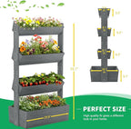 DoCred Vertical Wooden Raised Garden Bed, 4 Tier Upgraded Garden Planters Freestanding Wood Plant Stand Flower Rack Wooden Planter Box for Plants Herbs Flowers Vegetables Outdoor Indoor