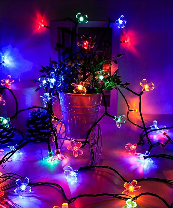 Indoor Flower String Lights, 33 ft 100 LED Multicolor Cherry Blossom