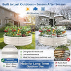 Round Galvanized Raised Garden Bed, 4x4x1FT Modular Metal Planter Box Outdoor for Vegetables, Flowers & Herbs, Heavy Duty Rust-Resistant, Easy DIY Gardening Bed Above Ground