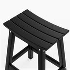 VINGLI 24 Inch Outdoor Bar Stools Set of 2, HDPE Weather Resistance Counter Height Bar Stools Durable Heavy Duty Patio Chairs for Bar Deck Balcony Kitchen Counter and Yard (Black, 24 Inch 2PC)