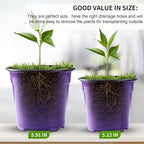 Oubest 30Pack Nursery Pots Plastic for Plants 5 inch Seedling Pots with Drainage Holes Multicolor Flower Seedling Transplanting
