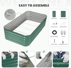 5×3×1.4FT Galvanized Raised Garden Bed Outdoor, Metal Raised Garden Bed Kit, Large Planter Raised Beds, 4 In1 Modular Raised Planter Box Outdoor,Raised Beds for Gardening for Vegetables Flowers Herbs
