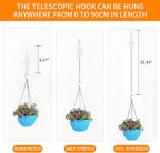 5PCS Plant Pulley System - Retractable & Adjustable Hanger for Indoor/Outdoor Use， Heavy Duty Pulley Hook for Hanging Baskets, Flower Pots, Plants, and Bird Feeders(5Pcs-White)