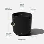 Veradek Mason Series Lima Planter - Round Planter for Indoor or Outdoor Porch/Garden | Made from Plastic-Stone Composite with Drainage Holes | Modern Décor for Succulents, Flowers, Small Plants