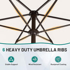 AreShark 7.5FT Patio Umbrella Table Market Umbrella with 6 Sturdy Ribs, Button Tilt/Crank, Heavy-Duty Outdoor Umbrellas for Pool, Deck, Garden and Backyard, Cream White