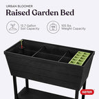 Keter Urban Bloomer 12.7‑Gallon Raised Garden Bed – Elevated Outdoor Planter Box with Self‑Watering Reservoir, Water Gauge & Drainage System, Perfect for Herbs & Vegetables, Dark Grey