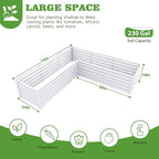 A ANLEOLIFE 8-Pack 4X4X1.5ft & 74x74x18in Deep Root Galvanized Raised Garden Beds Outdoor for Planting Vegetables Flowers Herb, Antique White