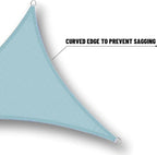 SUNNY GUARD Waterproof Sun Shade Sail 10' x 10' x 14' Sky Blue Triangle UV Block Sunshade for Backyard Yard Deck Patio Garden Outdoor Activities and Facility(We Make Custom Size)