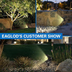 EAGLOD 20W Led Spotlights Outdoor Landscape Lights,Low Voltage Led Landscape Lighting, 12V ~24V AC/DC Waterproof Landscape Spotlights with Stake for Tree Flag Lights 3000K Ultra Warm White (4Pack)