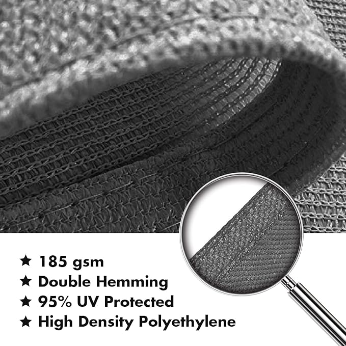 KANAGAWA 6'X6' Dark Gray Custom Size Sun Shade Sail Square UV Block Canopy Cover for Patio Backyard Lawn Garden Outdoor (Customized Available)